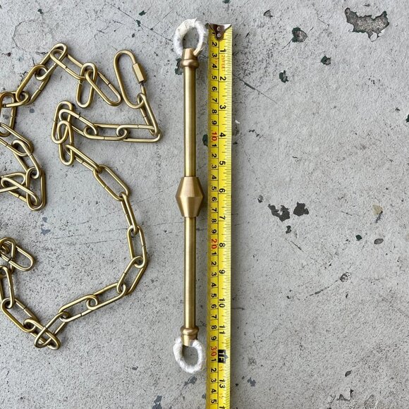 Arhaus Polished Oxidized Antique Brass Pendant Lighting Hardware and Chain - Picture 9 of 10